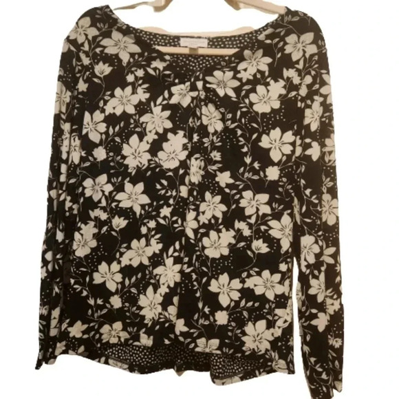 Charter Club Plus Size 2X Blouse – Floral & Polka Dot Mix - Picture 1 of 5